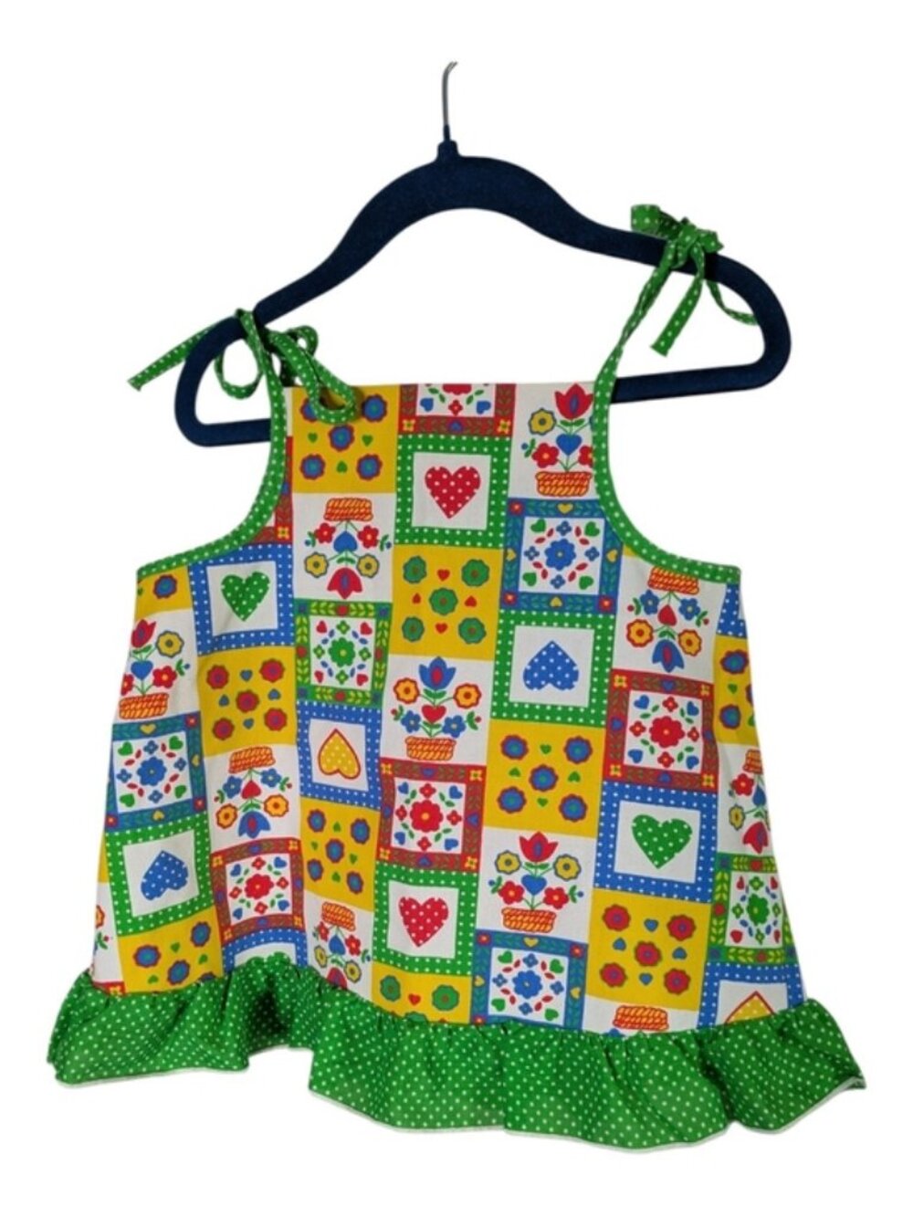 *4/$20* Stone Vintage Patchwork Apron Polka Dots/Ruffles Size 4T